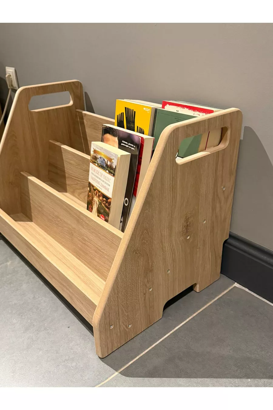 Montessori 3 Raflı MDF Çok Kullanışlı Kitaplık