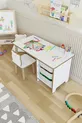 Kids Table and Chair Set-3 Basket Work and Activity Table-Dry-Erase Surface-2 Panda Chairs