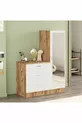 Commode miroir Nancy Armoire Pin-Blanc