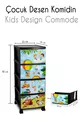 4-Tier Drawer Plastic Nightstand with Children’s Pattern Print Cover - Toy Storage - Toy Basket