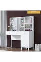 Rani Schminktisch mit Spiegeltür und Schublade, Schmuck-Organizer mit Haken, Weiß