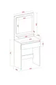 Luna Make-up Tafel, Met Planken, Lade, Spiegel, Wit