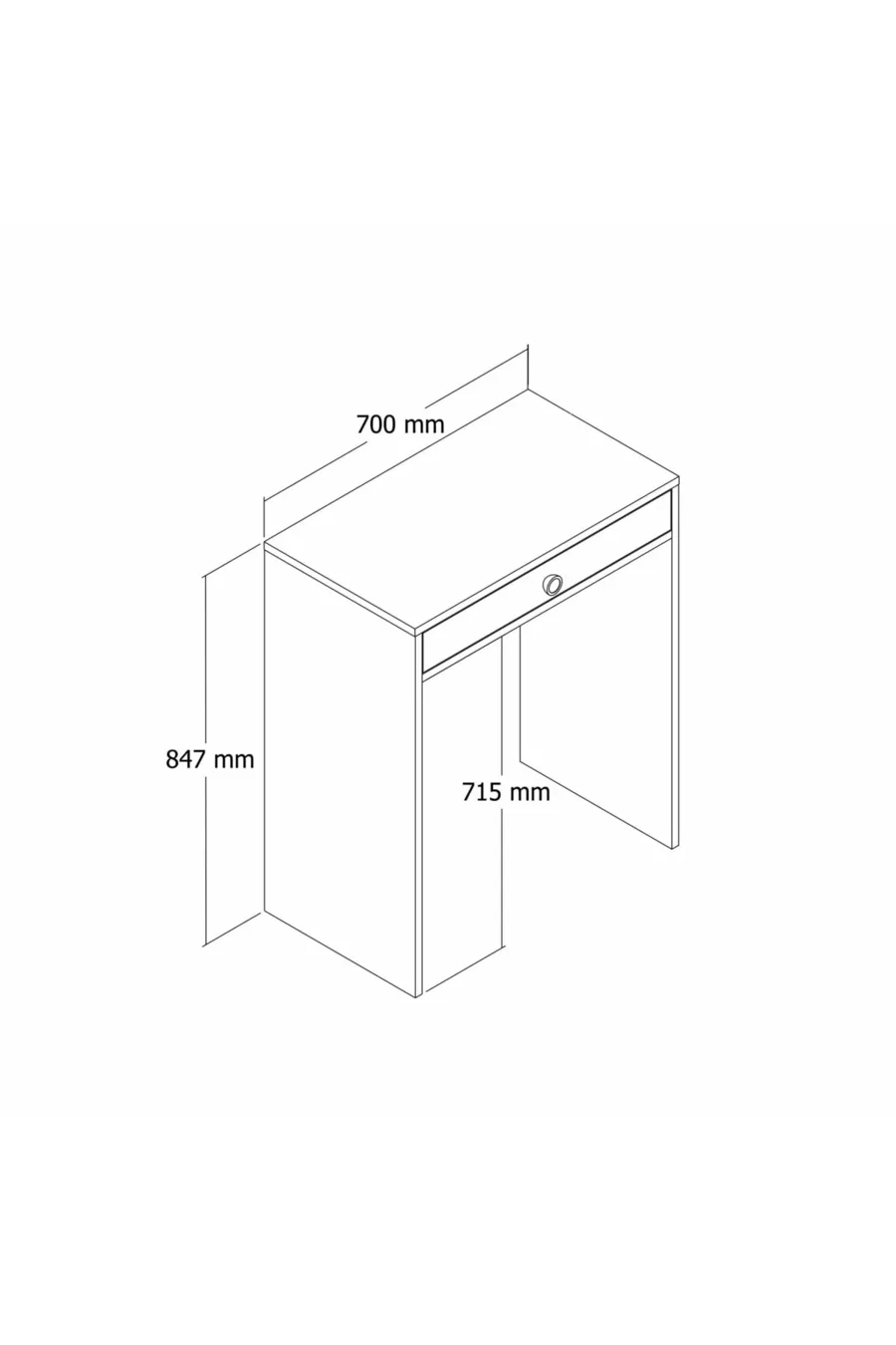 Lissabon Mini Make-up Tafel Dressoir - Wit