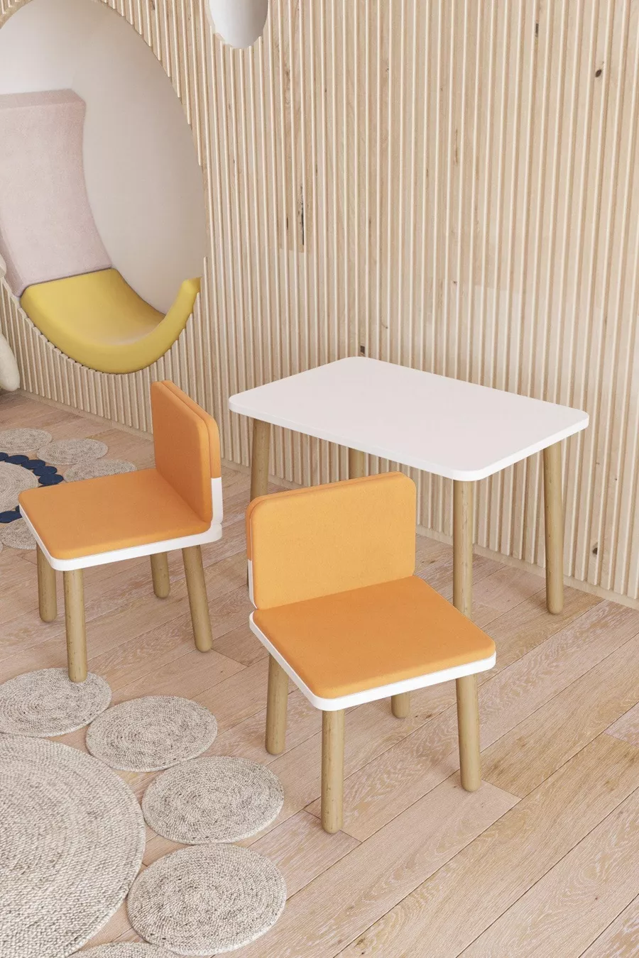Table pour enfants effaçable-activité-Table de travail pour enfants avec 2 chaises et housses