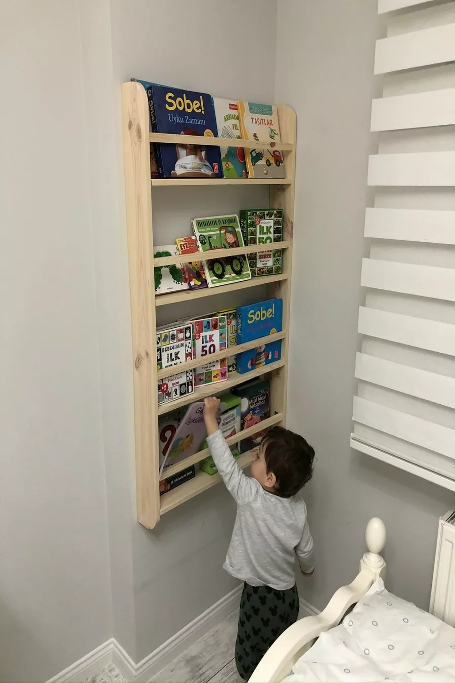 Bibliothèque Montessori pour enfants et bébés, étagère murale éducative en bois, cm