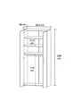 Armoire Retro-9 à 3 étagères et 2 portes avec poignées, blanc
