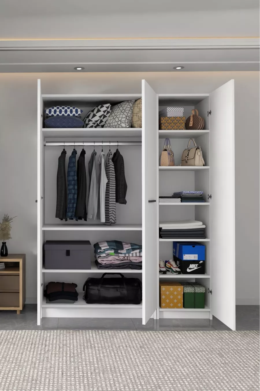 - LADİK - WEIßER 3-TÜRIGER SCHRANK  CM