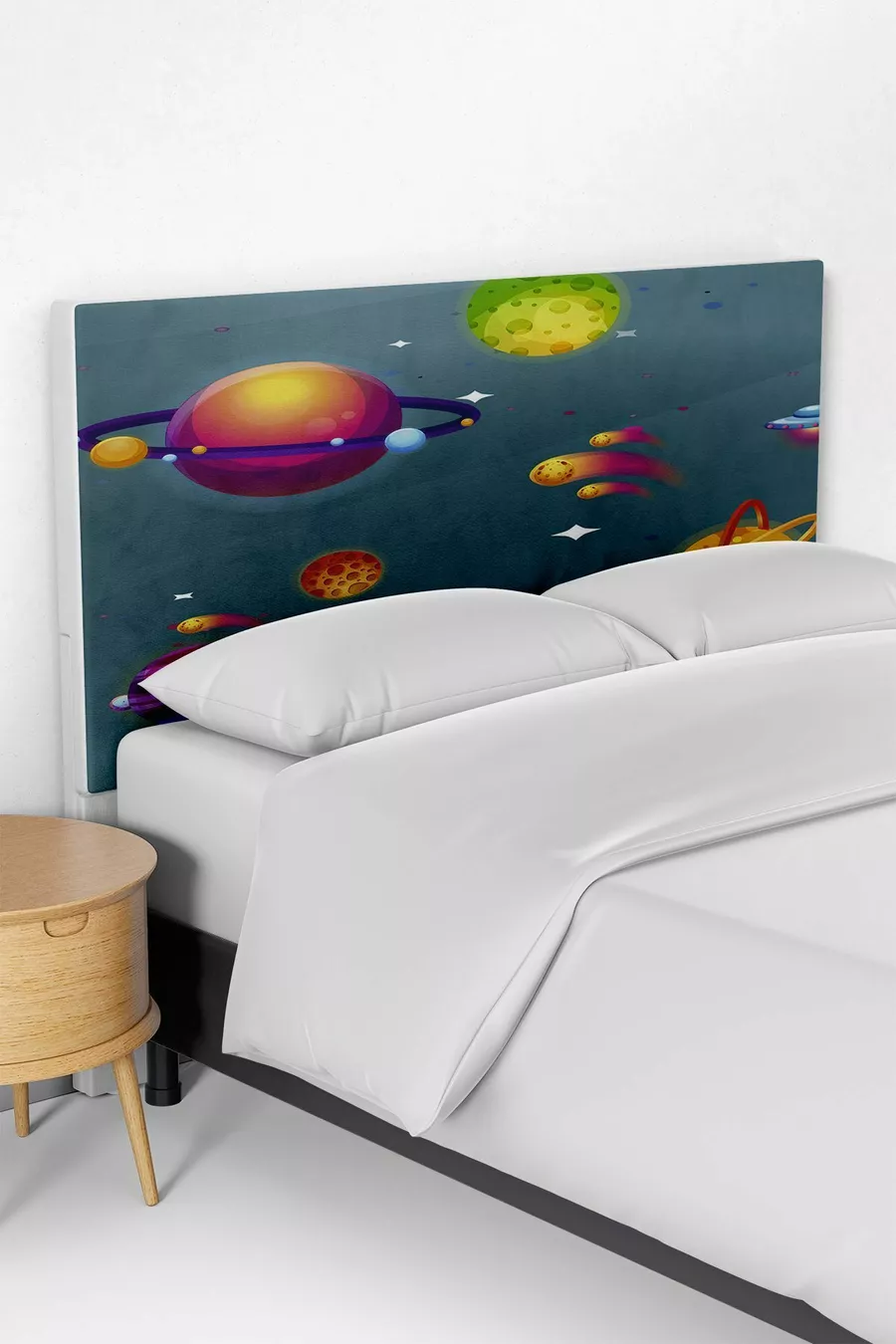 Housse de tête de lit pour enfant à motif de planètes