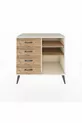 Commode Hyperion 2 étagères 4 tiroirs Pierre de lune-Pin
