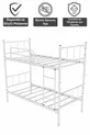 Lits superposés Tekno compatibles avec matelas, métal blanc détachable