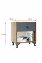 Table de chevet GM Noyer Gris Anthracite avec Boutons
