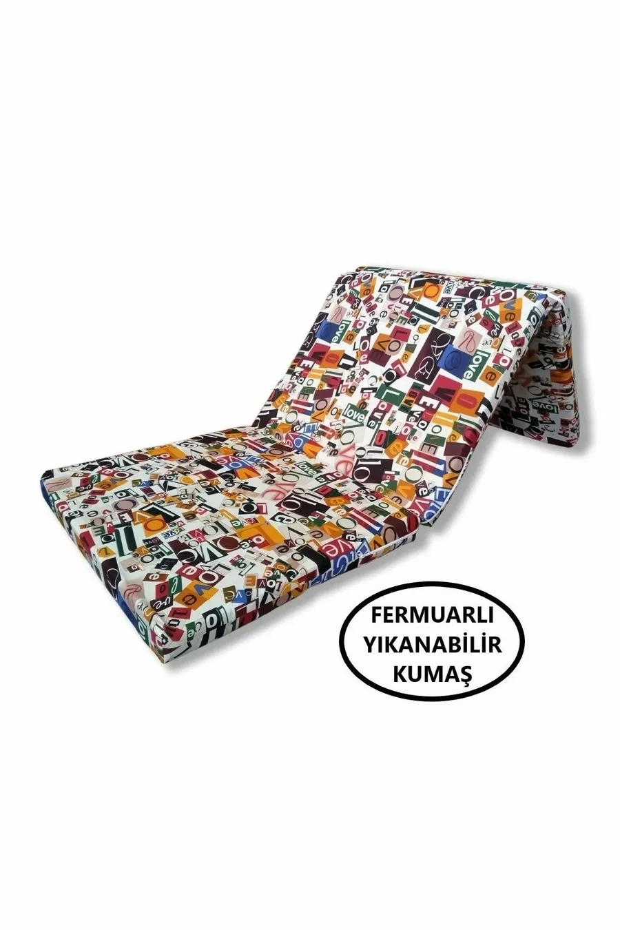 Letto Pieghevole a Pavimento e Materassino Pieghevole in Schiuma Singolo 6 Cm Disegno Love