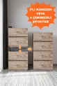 Commode Galata à 4 tiroirs en pin verni, couleur pin, pour chambre à coucher ou chambre de bébé