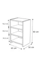 Table de chevet à 4 étagères pour chambre à coucher, table de chevet avec compartiments, table de chevet de chevet - Travertin