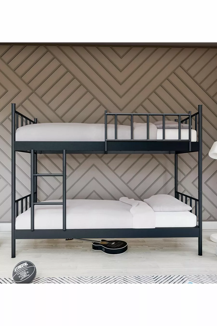 Gm Removable Double Bunk Bed Black