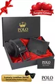 Coffret Cadeau Homme Original 2 Pièces Série Luxe Ensemble Marié Ensemble Élégant Ceinture en Cuir Portefeuille
