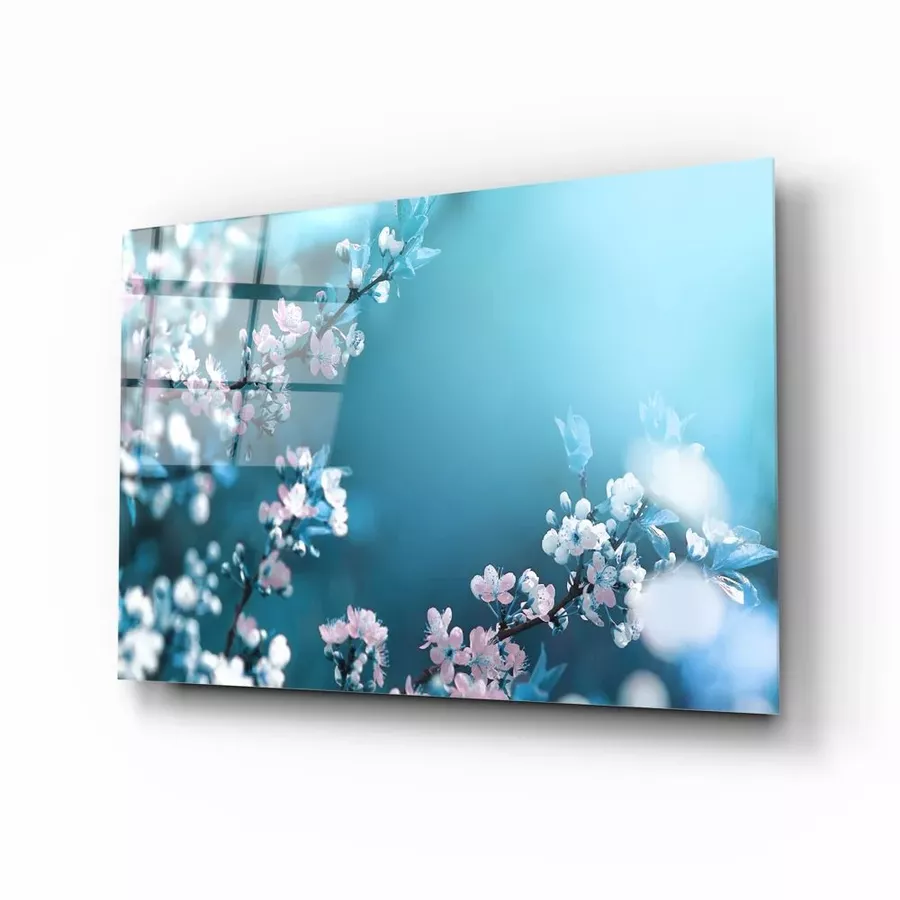 Peinture sur verre de fleurs de printemps