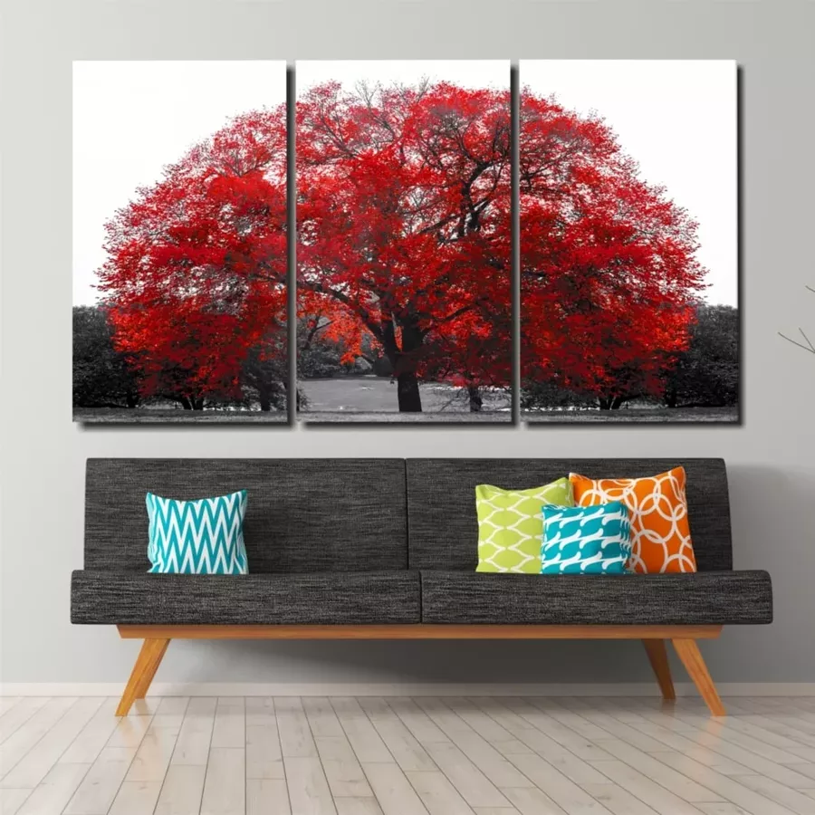 Peinture sur Verre Méga Arbre Rouge