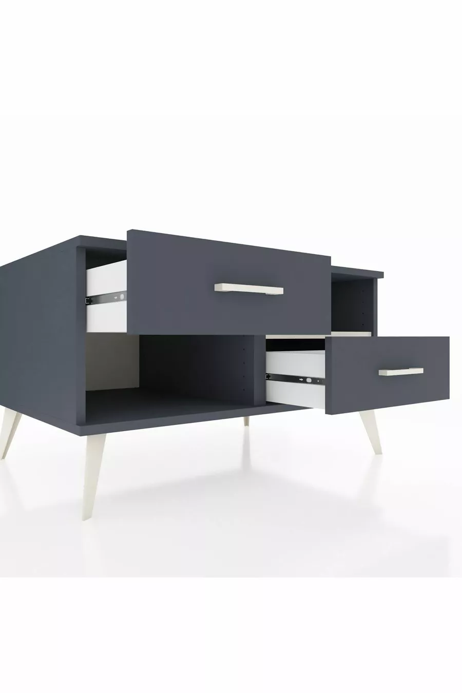 Kronos Dresser Single Shelf 2 Drawers Anthracite-Pebble/Anthracite