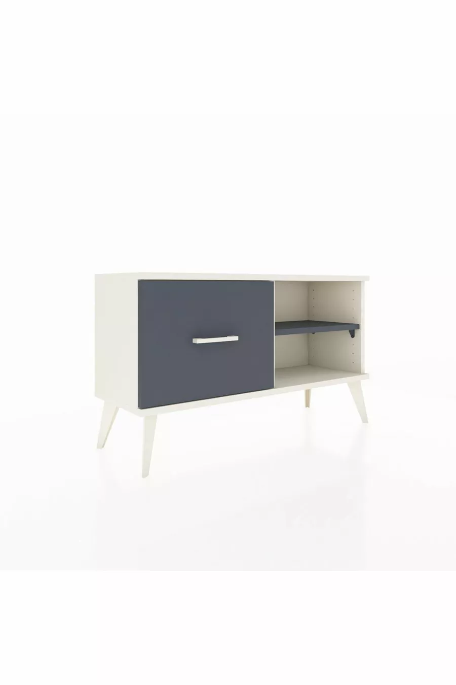 Commode Arges à une étagère et un tiroir, Pierre de lune-Anthracite