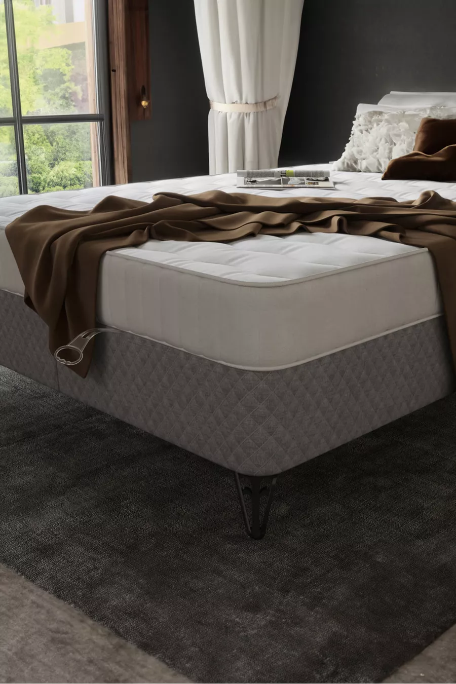 Ensemble de lit double Pro / Matelas orthopédique - Sommier - Tête de lit / Ensemble de lit 3 pièces