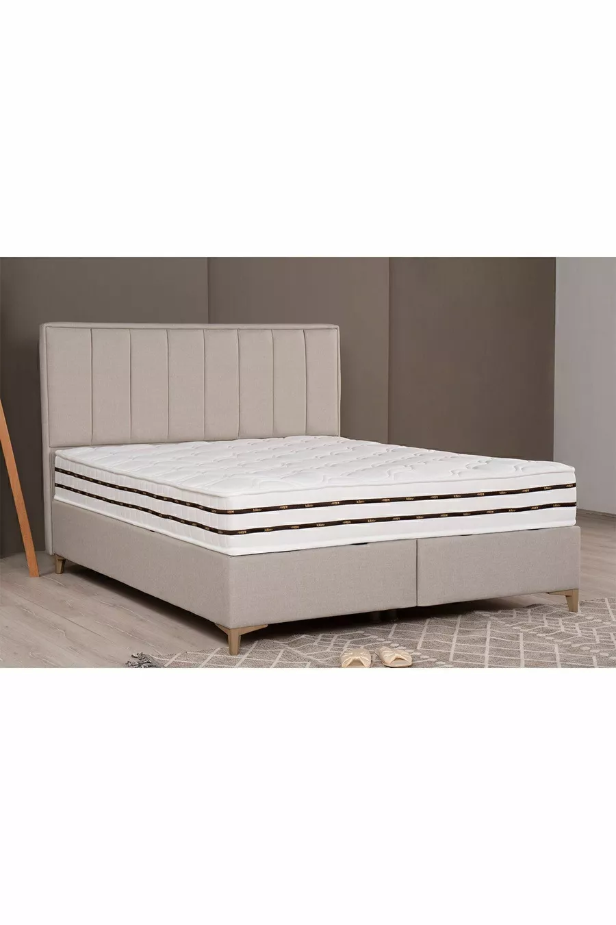Ensemble de lit Comfort Lüks Sleepy avec sommier, tête de lit et matelas à ressorts