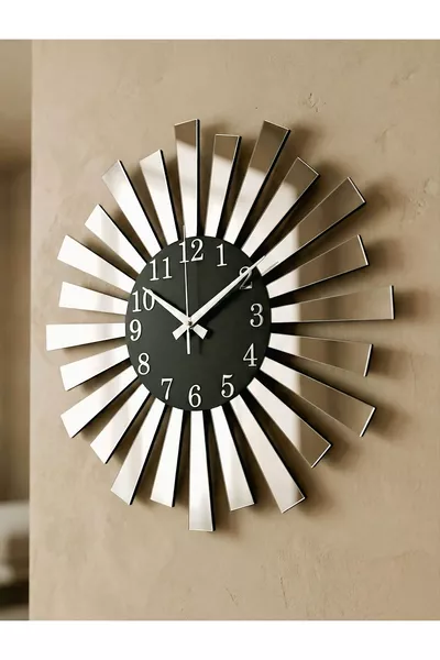 Black Silver Mirrored Plexiglass Piano Model Limited Edition Home New Year Gift Wall Clock