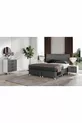 Ensemble de chambre à coucher complet en MDF Sport avec 6 portes, anthracite-blanc, incluant le sommier