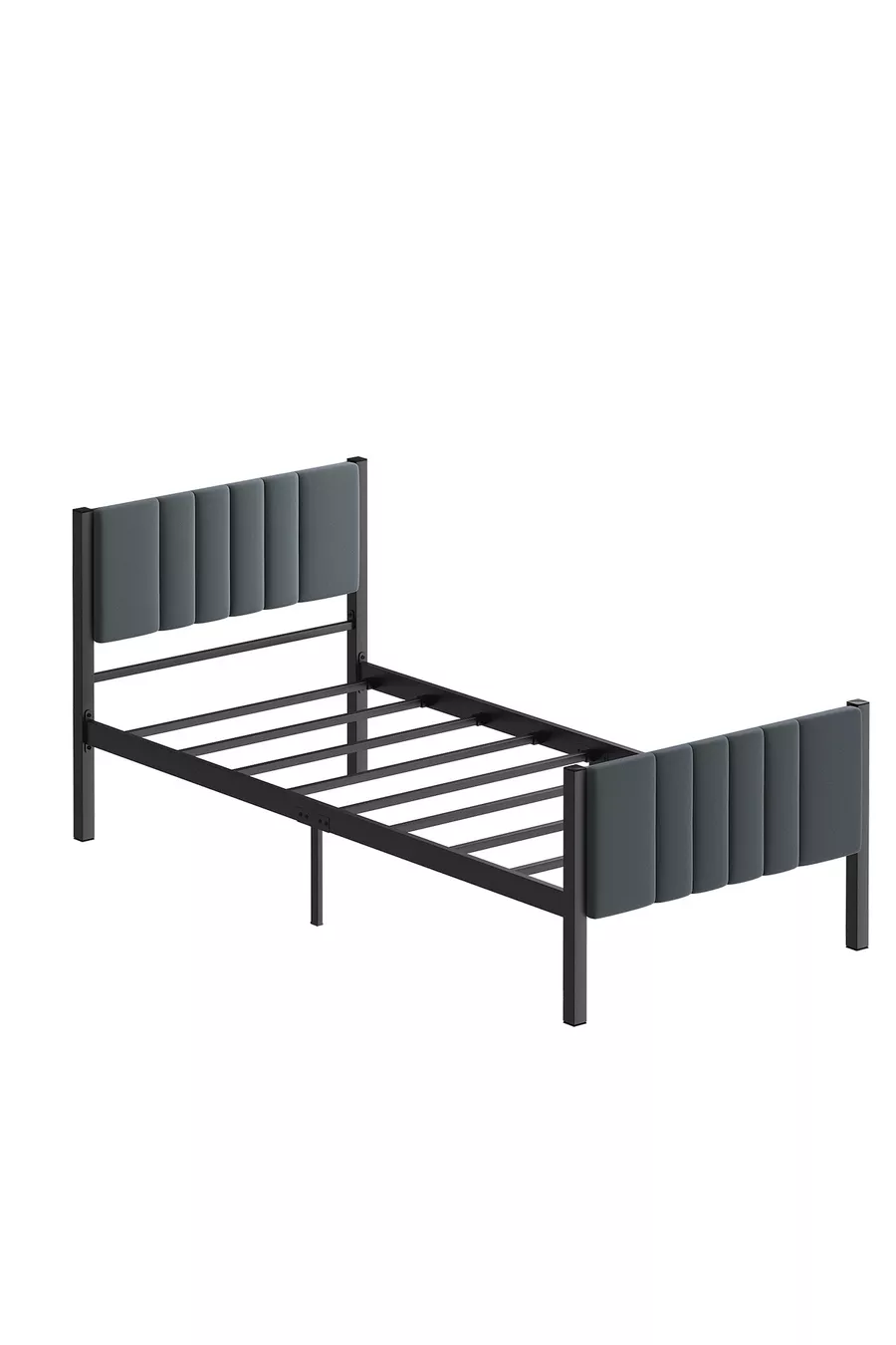 Lit en métal Lotus couleur anthracite, options de taille