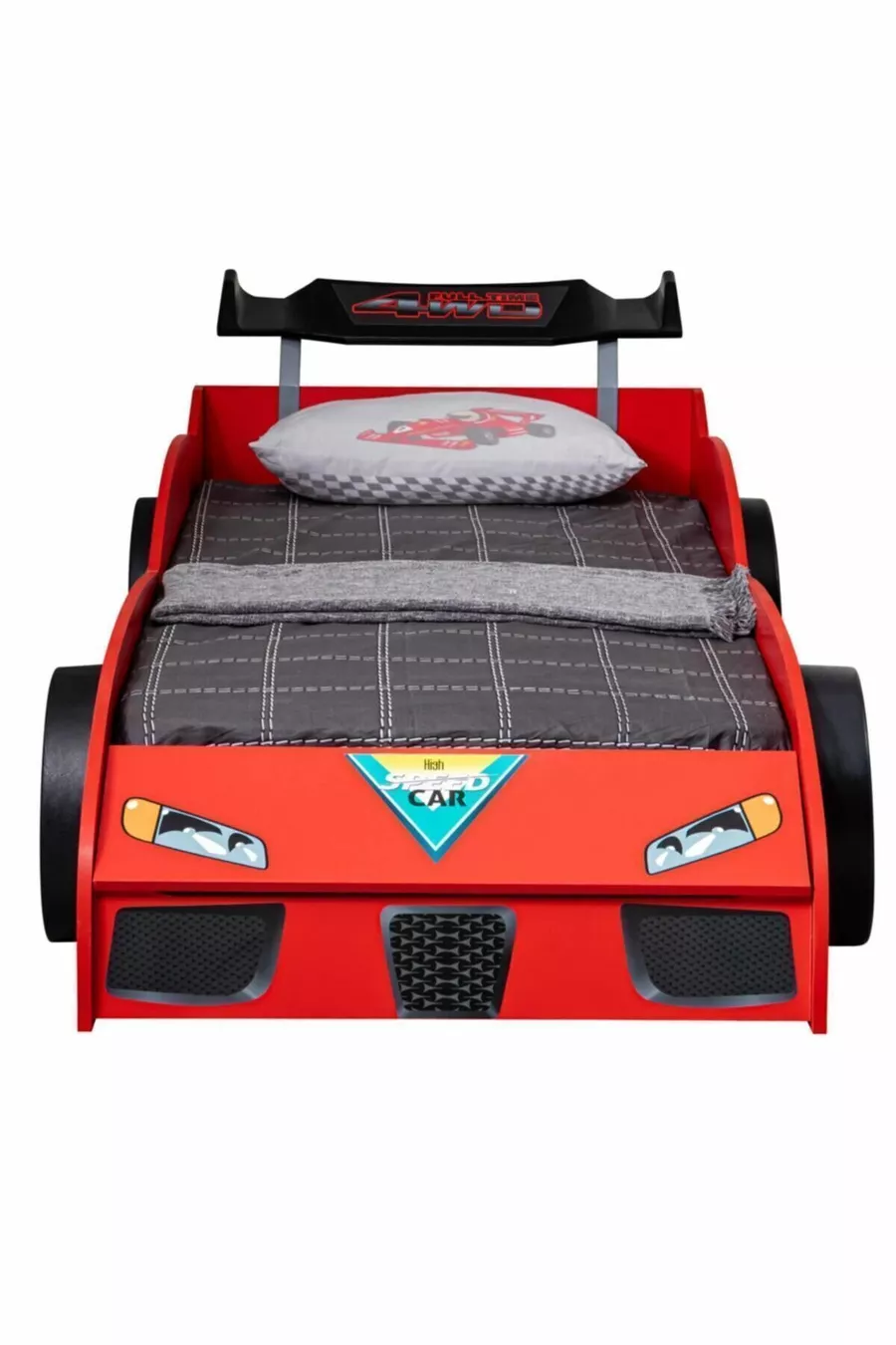 Bed op wielen, Speedy bed met opberglade en windscherm op wielen - Rood