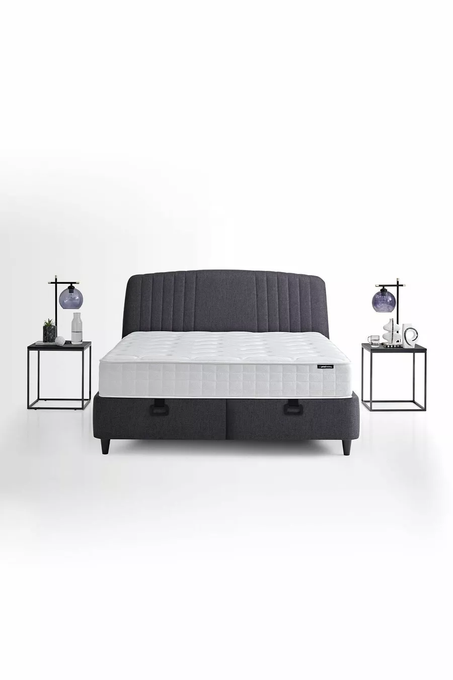 Silver Therapy Yatak, Canto Baza, Silver Başlık Çift Kişilik 3'lü Set - Antrasit