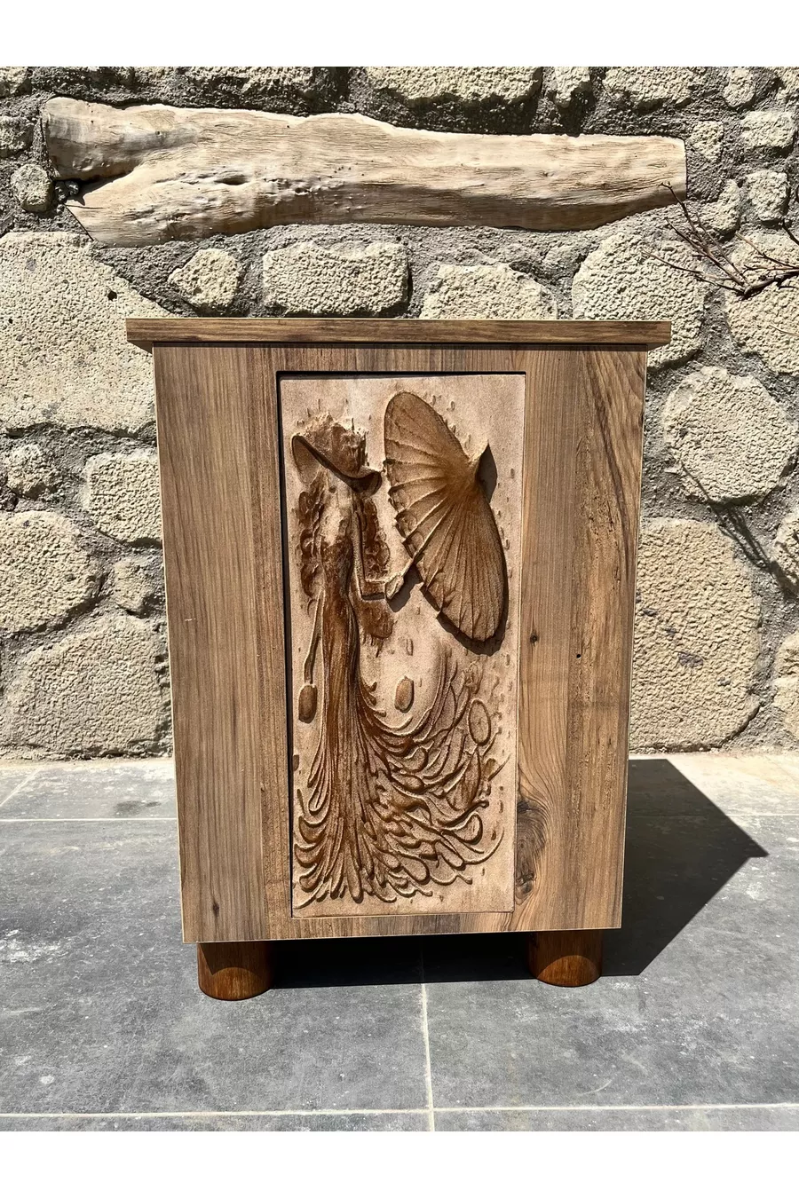 Misswoodtr Table de chevet Commode rustique à 1 étagère