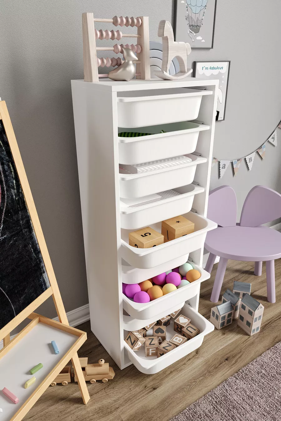 % MDF - XL Mono 9 Mand Lade Kast