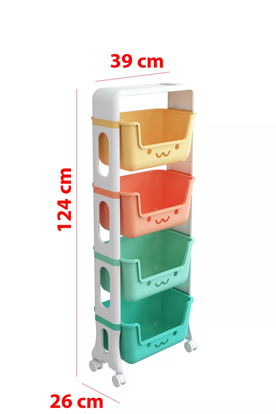 4-Tier Toy Cabinet, Toy Organizer, Toy Cabinet with Baskets