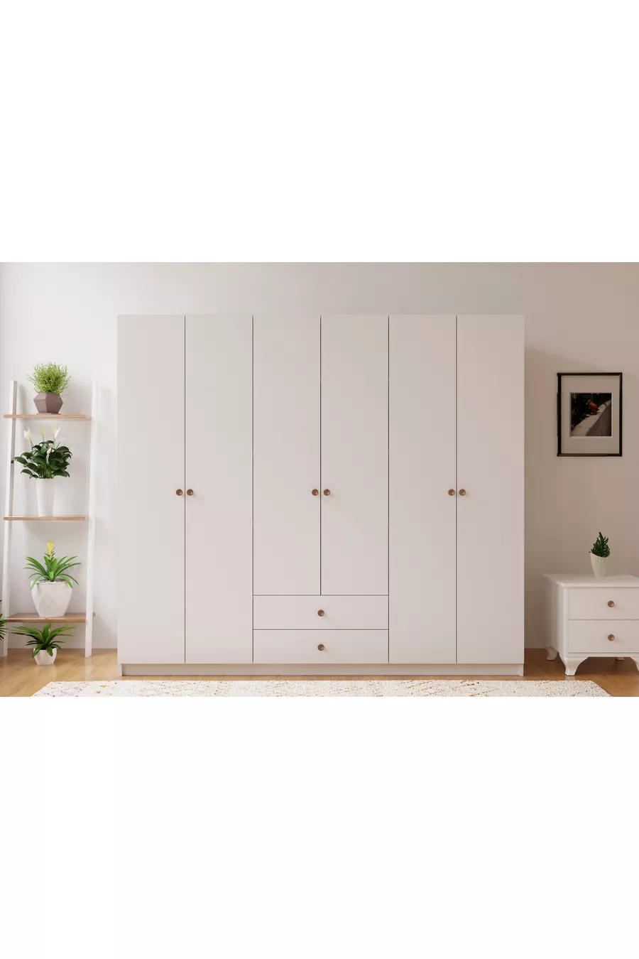 Armoire Ecem à 6 portes et 2 tiroirs