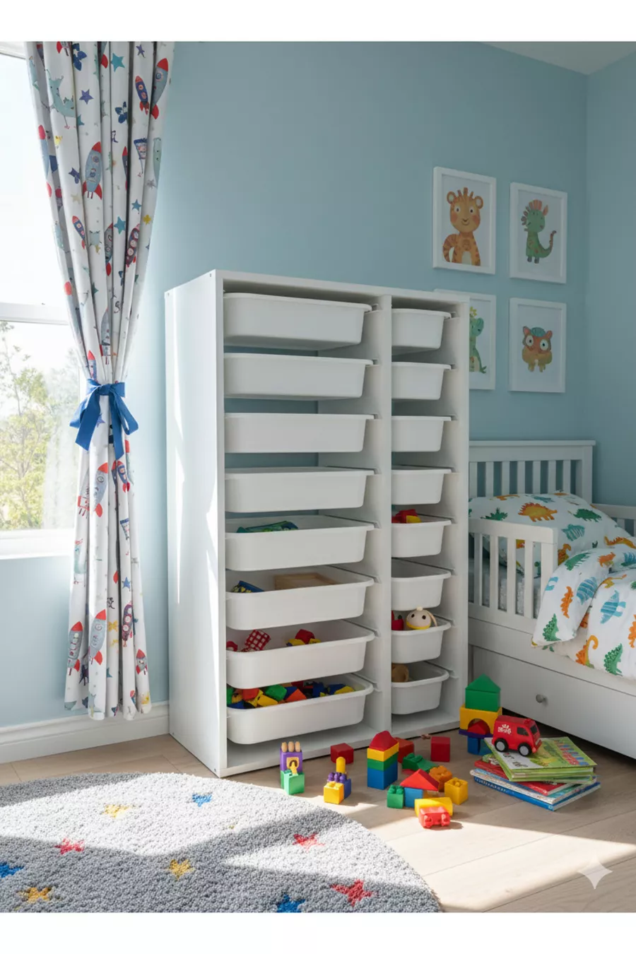 Multi-Purpose Toy Cabinet with Drawers and Storage Unit – Kids' Room Organizer with Gift Tag