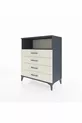 Hyperion Kommode mit einem Regal und 4 Schubladen Anthrazit-Marmor
