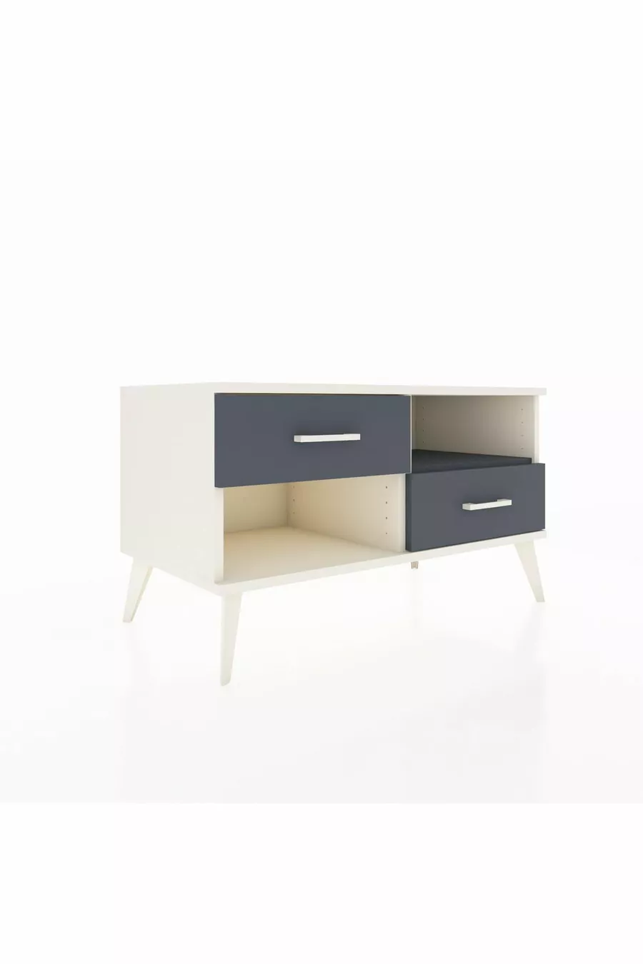 Commode Hyperion à une étagère et 2 tiroirs Pierre de lune-Anthracite