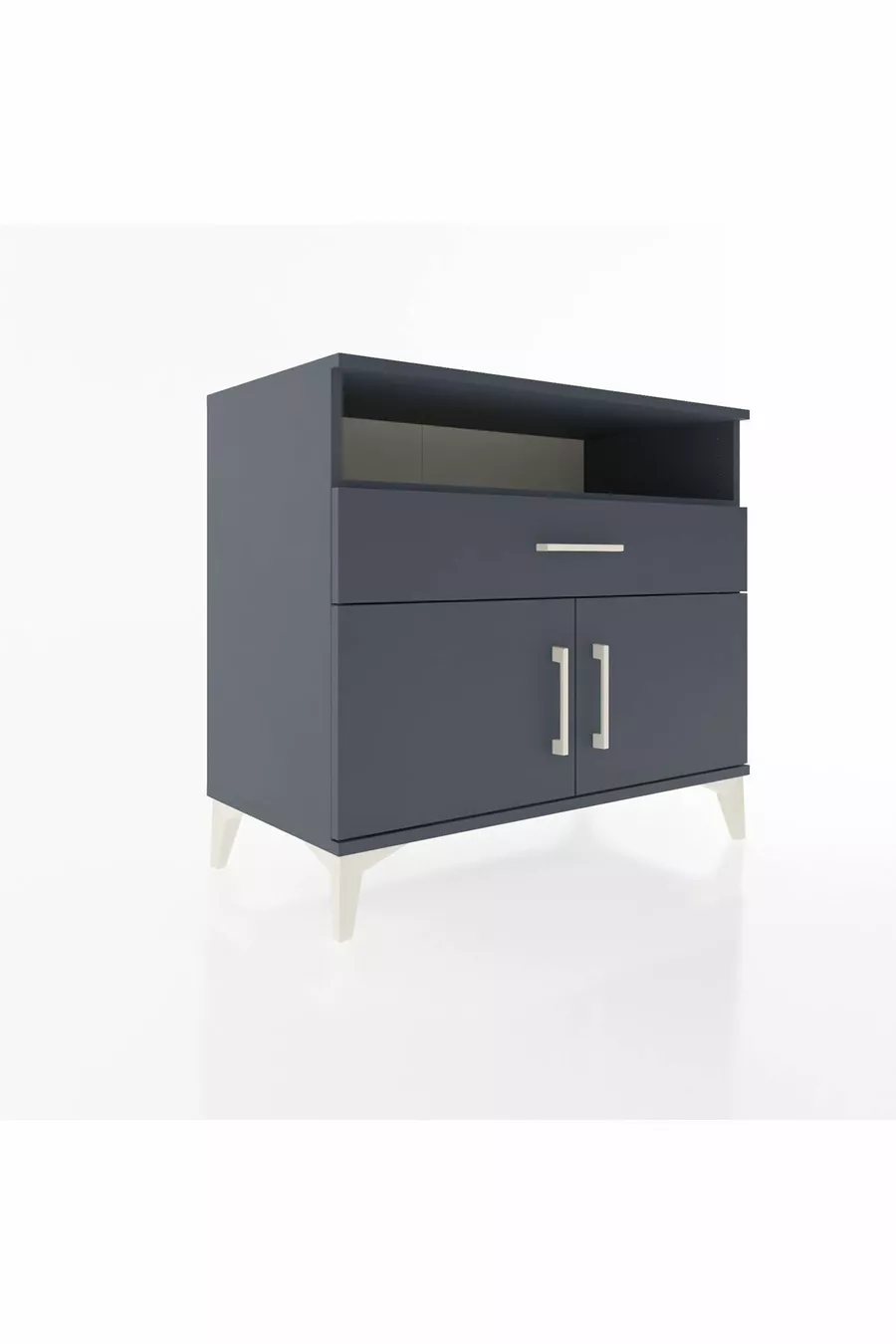 Commode Hyperion 2 étagères 1 tiroir 2 portes Anthracite-Anthracite