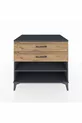 Commode Kronos à une étagère et deux tiroirs Anthracite-Pin