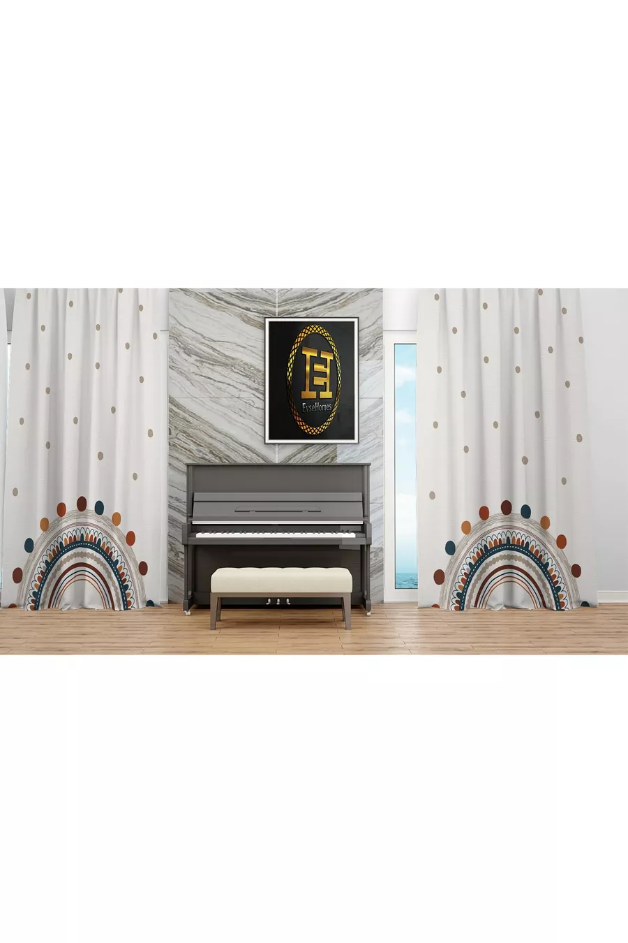 Regenboog Kinderkamer Set (gordijn, bedsprei en kussen, tapijt)