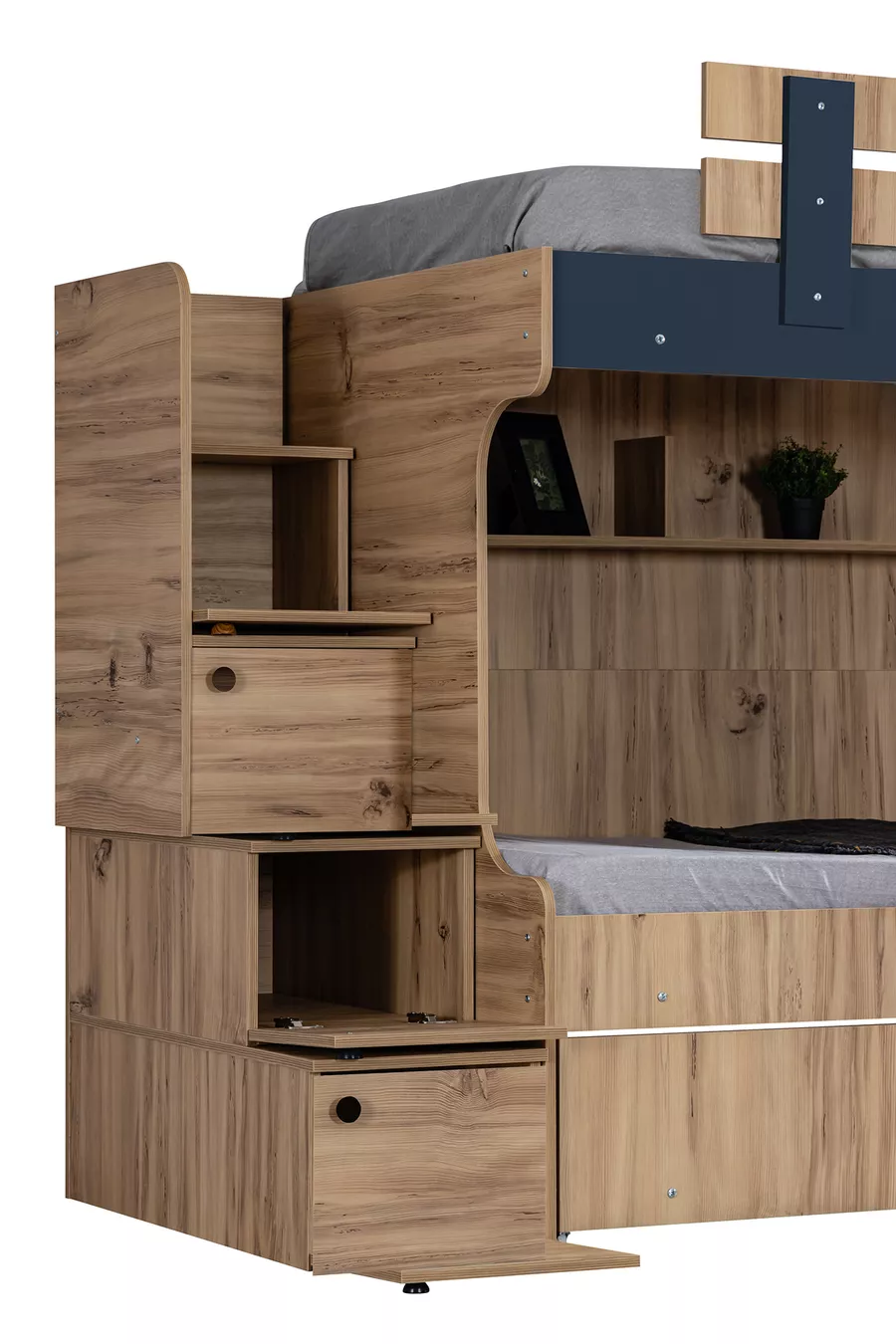 Lit superposé Ranza Riva avec lit d’appoint 2 matelas Comfort