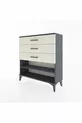 Commode Arges à une étagère et 3 tiroirs Anthracite-Pierre de Lune