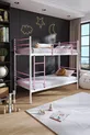 Trend Bunk Bed Compatible with Mattress Light Pink Detachable Metal Bunk Bed Frame