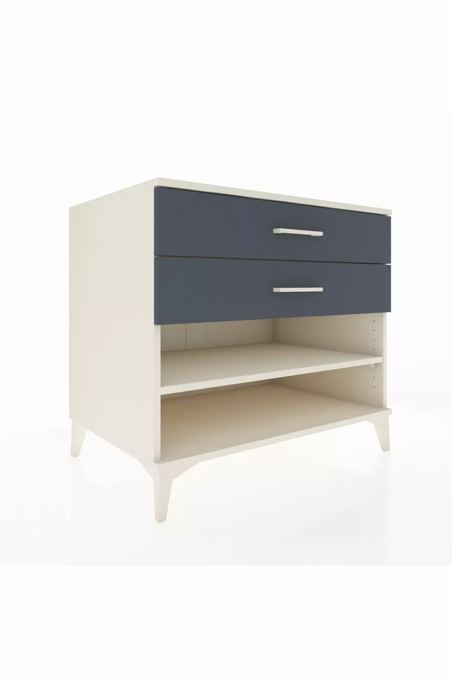 Commode Kronos à une étagère et 2 tiroirs, Pierre de lune-Anthracite