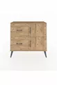 Commode Arges avec une étagère, 2 tiroirs et 2 portes, pin-pin