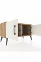 Commode Hyperion 2 étagères 2 portes Pin-Sable/Anthracite