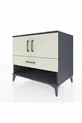 Commode Kronos avec 2 étagères, 1 tiroir et 2 portes, Anthracite-Pierre de lune