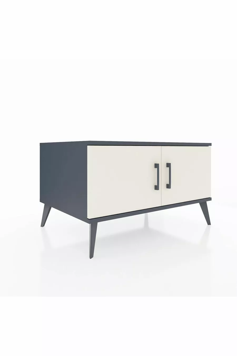 Commode Kronos 2 étagères 2 portes Anthracite-Pierre de lune
