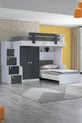 سرير بطابقين، سرير بطابقين مع خزانة ميتريس، أنثراسيت